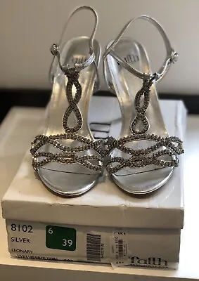 £12 • Buy Faith Silver Diamanté Sandals Heels Shoes Uk 6 Wedding Bridesmaid Worn Once £65