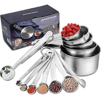 £12.40 • Buy HAUSPROFI Measuring Cups And Spoons Set, 13 Pieces Premium Stainless Steel 