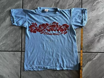 Vintage Hawaii T Shirt Rare 1980s Blue Transtees Hawaiin 1990s Small • $12