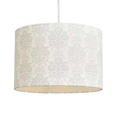 Litecraft Light Shade 30 Cm Damask Print Easy Fit Lampshade - Grey Clearance     • £14.99