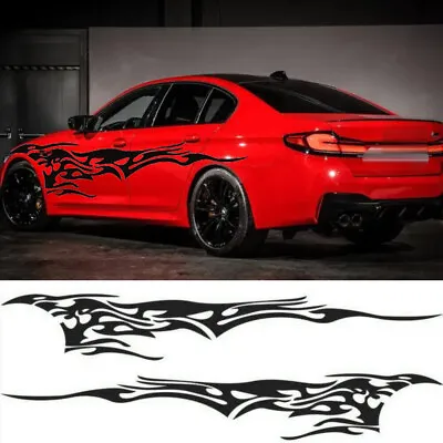 Sport Black Fire Car Side Body Side Door Fender Vinyl Decal Sticker Universal • $24.99