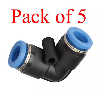 Pneumatic Push In Air Fittings - Union Elbow 8mm (5/16) Hose • $24