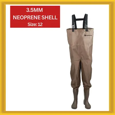 Hodgman Mackenzie Cleated Bootfoot Chest Waders Fishing Gear Size 12 Brown • $59.99