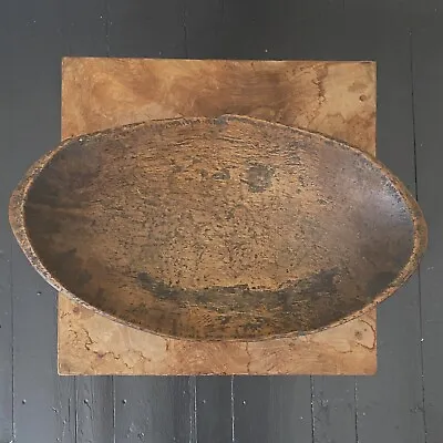 Antique Hand Carved Oval Treenware Fruit Bowl/Dish  • $215