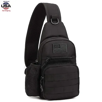 Outdoor Tactical Sling Bag Military MOLLE EDC Crossbody Pack Chest Shoulder Pack • $12.99