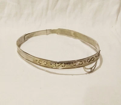 £35 • Buy Medieval Silver Metal Circlet Headdress With Embossed Pattern- Adjustable