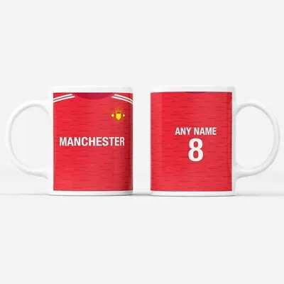 Personalised Manchester United Football Mug Birthday Anniversary Xmas Retro Item • £11