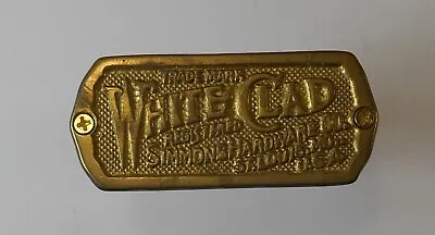 Vintage White Clad Ice Box Name Plate Simmons Hardware Company St. Louis MO • $21.89