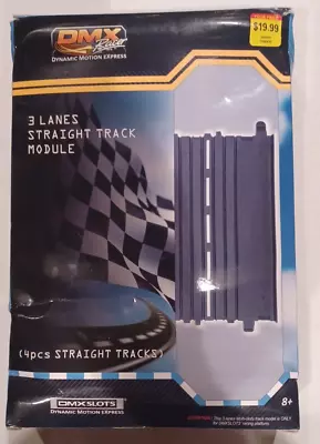 DMX Racer 3 Lane Straight Track Module (4 Pk) DMXSLOTS PLATFORM 1220SX4 Slot Car • $14.95