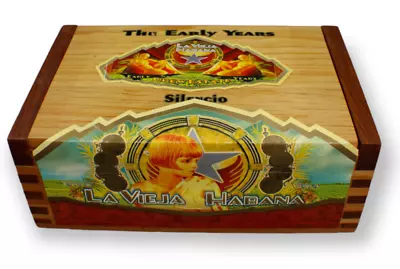 La Vieja Habana The Early Years Silencio Empty Wooden Cigar Box Nicaragua • $16.98