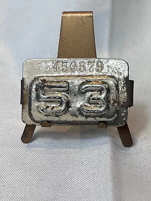 VTG 1953 Automobile License Plate Registration Year Tag Painted Metal Car Truck  • $29.95