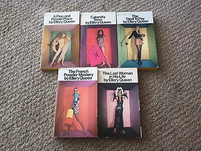 Vintage 5 X Ellery Queen Paperback Book Lot Signet Mystery 1969-1972 Model Cover • $24.99