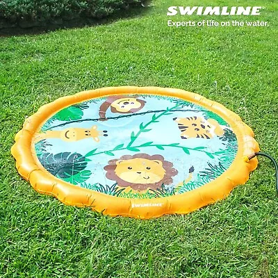 Swimline 68 Inch Sprinkler Mat/Splash Play Mini Pool Outdoor Water Toy Safari • $29.99