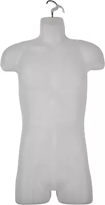 Clothing Display Torso Form Fits S - L Hanging Male Mannequin Frosted W Hook • $30.97