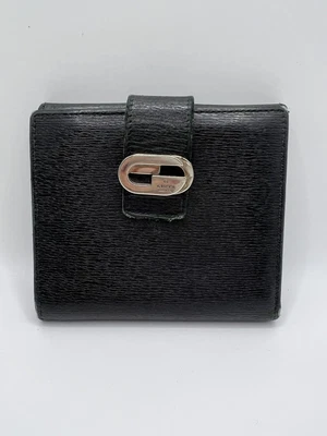 $50 • Buy GUCCI GUCCISSIMA GG Black Compact Bifold Coin Purse Wallet Authentic