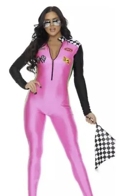 Sexy Forplay ZOOM! Pink Race Car Driver Catsuit Costume 550348 XS/S • $49.99