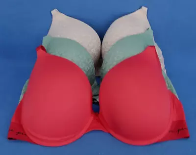 Victoria Secret PINK Underwire Padded Push Up Bra Bundle Lot Size 36DD #E7979 • $20.99