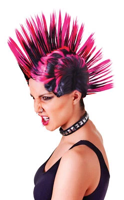$26.55 • Buy Mohawk Wig Unisex Punk Rock Mohican Hair Spike Fancy Dress Accessory