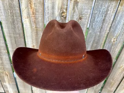 KEMO SABE 20X  Gus  Stetson Western Cowboy Hat 7 1/4 Choc Brown  No Hat Band • $100