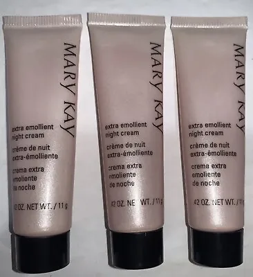Mary Kay Extra Emollient Night Cream Travel Size - .42 Oz. (3 Pack) New • $9.99
