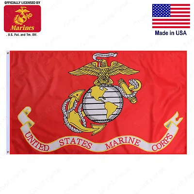 U.S. MARINE CORPS 2x3' FLAG BRASS GROMMETS POLY-LG. BRIGHT LOGO-NEW LICENSED • $9.74