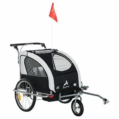 2-in-1 Child Bike Trailer For Kids 2 Seater Baby Bicycle Wagon Cargo Carrier • $174.71