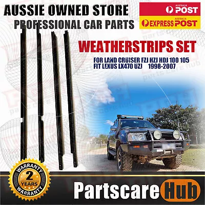 Set MattBlack Weatherstrips All Side Doors For Toyota LandCruiser 100 105 Serie • $48.24