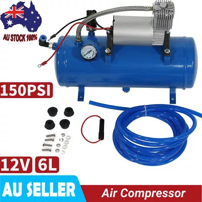 12V 6L Tank Air Compressor Tyre Inflator Pump For Air Vehicle Horn Tire 150PSI • $169.99