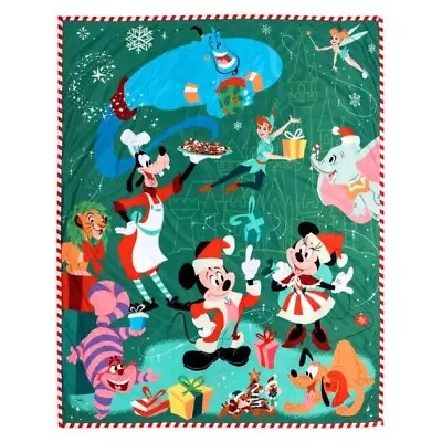 Disney Parks Mickey And Friends Reversible Christmas Fleece Throw Blanket 50X60 • $55.99