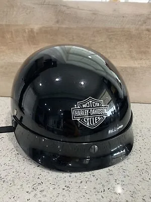 Vintage Harley Davidson Black Stock Dot Motorcycle Half Helmet Size M  A5047 • $35