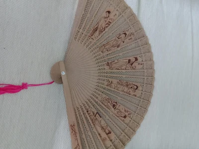 £4.99 • Buy Beautiful Wooden Decorative Geisha Girl Hand Fan Brand New Vintage In Box 