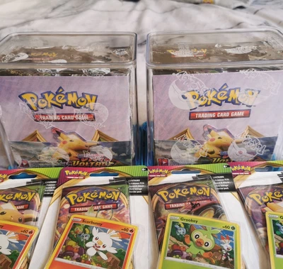 $500 • Buy Pokemon Vivid Voltage Booster Box X2 In Plastic Case Plus Blister Packs 
