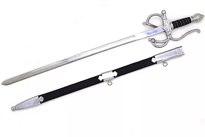 Medieval Warrior Black Handle Rapier Sword With Matching Scabbard • $59.99