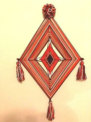 Vintage Wool/Yarn Wall Hanging Macrame Colorful Native Southwest Inspired • $26