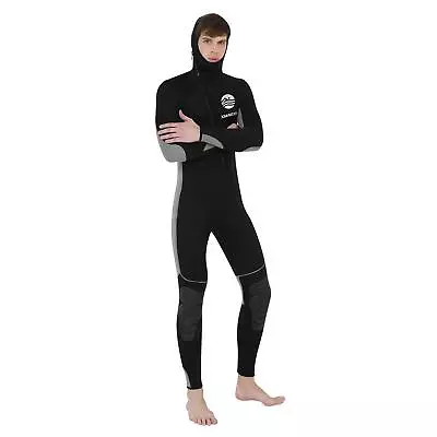 5mm Neoprene Diving Wetsuit Hooded Front Zip Wet Suit Dive • $85.54