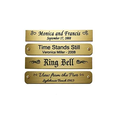 Custom Engraved Solid Brass Plate Picture Frame Art Label Name Tag 3  X 1/2  • $10.20