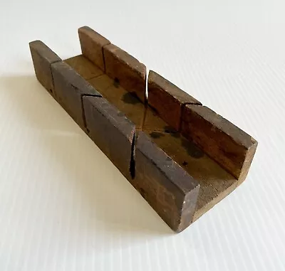 Vintage Handmade Wooden Miter Box Tool For Hand Saw 9” Primitive • $8.95