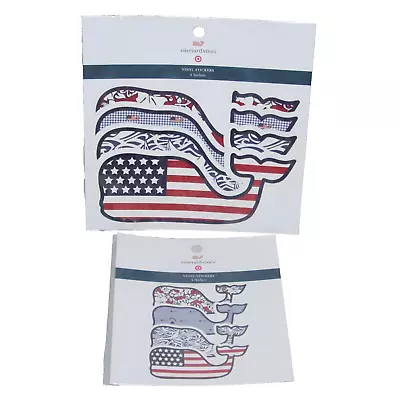 Vineyard Vines For Target Patriotic Whale Stickers Decals 4x7  & 4x3.25  Packs • $12.95