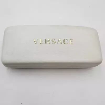 Versace White Leather Gold Logo Hard Clam Shell Sunglasses Glasses Case • $14.95