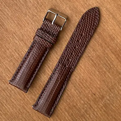22mm Brown Lizard Watch Band For Men Genuine Leather Watch Strap Vintage • $22.79