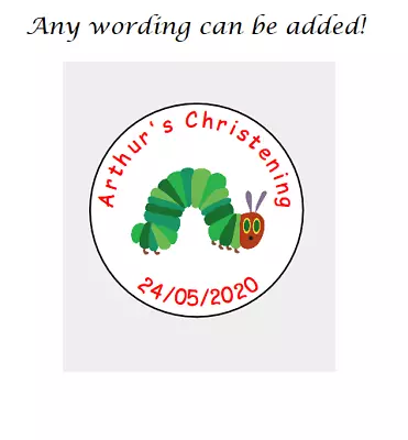 £2.99 • Buy Personalised Stickers Address Labels Circle Hungry Caterpillar Birthday 1st