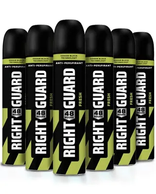 £25.99 • Buy 6 X250ml Right Guard Mens Deodorant, Total Defence 5 Fresh Anti-Perspirant Spray