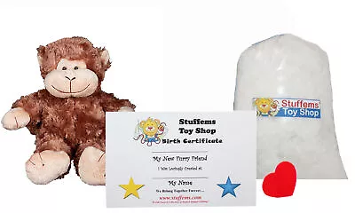 Make Your Own Stuffed Animal Mini 8 Inch Cute Monkey Kit - No Sewing Required! - • $16.60