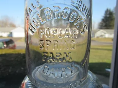 TREHP Milk Bottle Holbrook Holbrook's Poplar Spring Farm Dairy Brentwood MD • $19.99