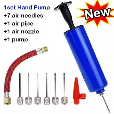 Sports Ball Manual Hand Air Pump Inflate Basketball Football-Volleyball Needle - • $4.18