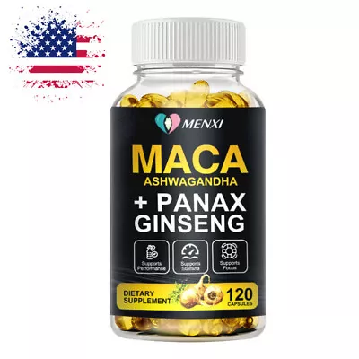 MACA ROOT Capsules Peruvian Maca Extract For Men Organic Vitamins 120 Pills • $13.46