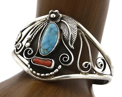 Women's Navajo Bracelet .925 Silver Color & Turquoise Signed D & J Clark C.70's • $450