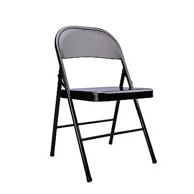 Steel Black Folding Chair IndoorTeens And Adult Metal Frame Sturdy Structure • $13.98