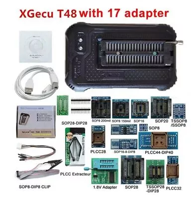 XGecu T48 With 17 Adapters USB Universal Programmer Set TL866CS TL866A Upgraded • $122.54