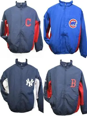 Yankees Cubs Red Sox Indians Mens S-M-L-XL-2XL-3XL Majestic Dugout Jacket Coat • $61.41